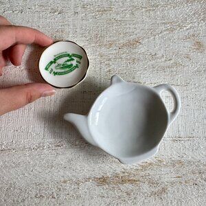 Set of Two Tea Plates - White Mayfair & Jackson Tea Bag Dish